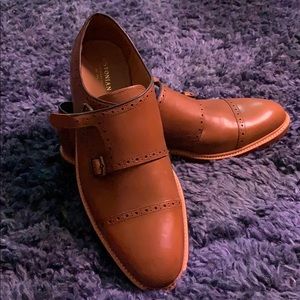 Bostonian Leather Cognac Monk-strap Loafers